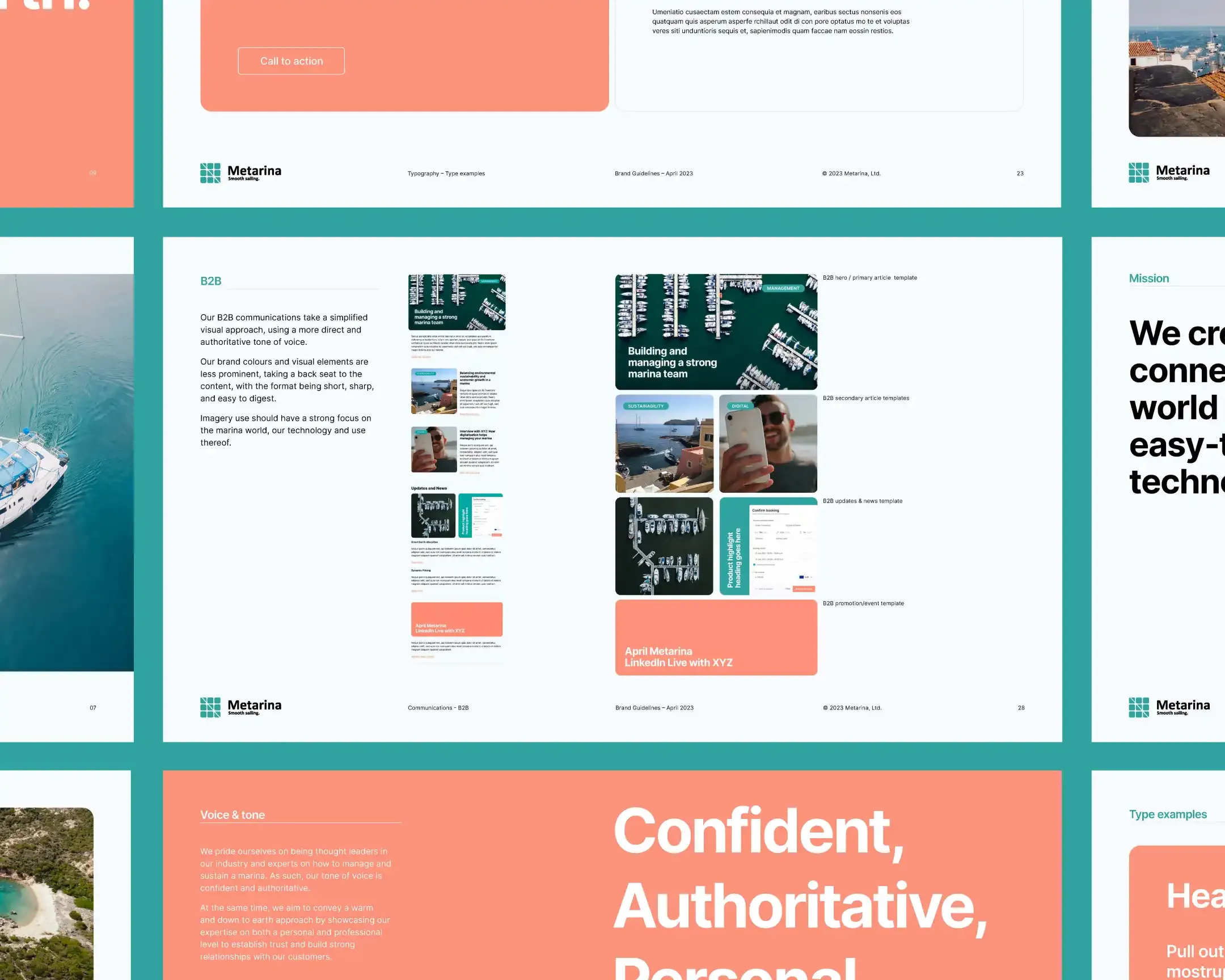 Elements of branding work for Metarina